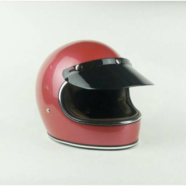 Helm Motor Retro Boulter FF Red Pink