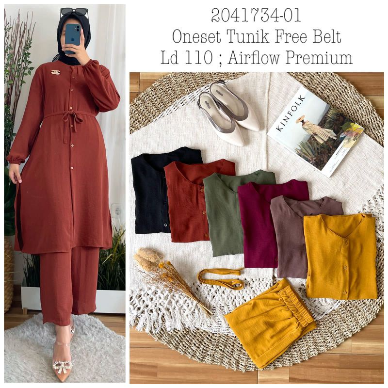 [ BISA COD ] Setelan Tunik Terbaru / Setelan Premium Bahan Crinkle Airflow