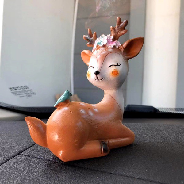 NEW CUTTIE COUPLE DEER Rusa Pajangan Dashboard Mobil / Rumah Bahan Plastik Padat