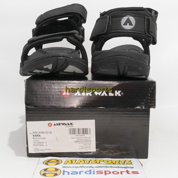 Terlaris  Sandal Pria Airwalk Kara Aiw18Sm1001B - Black Original Qlty