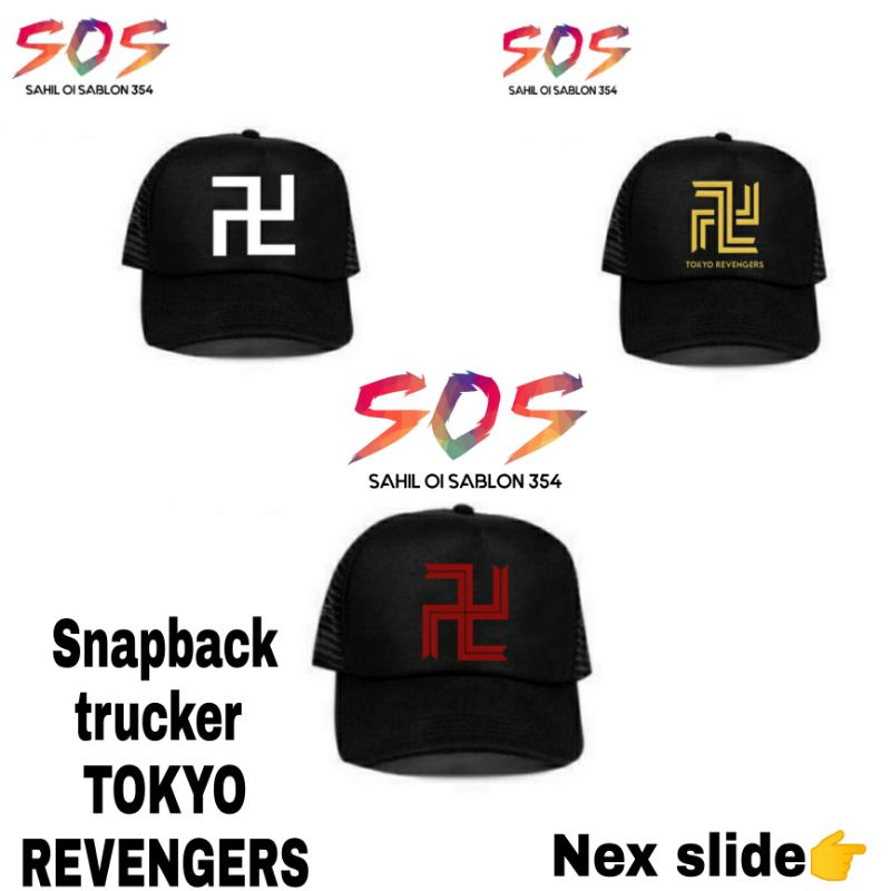 Topi Snapback trucker TOKYO REVENGERS topi distro Original Snapback jaring hitam