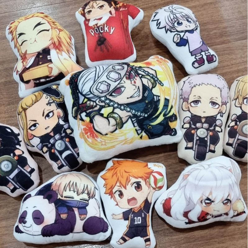 HUSBU Anime Boneka Plushie Mini Bantal Lucu Pillow Figure Demon Slayer Tokyo Revengers Hunter x Hunt