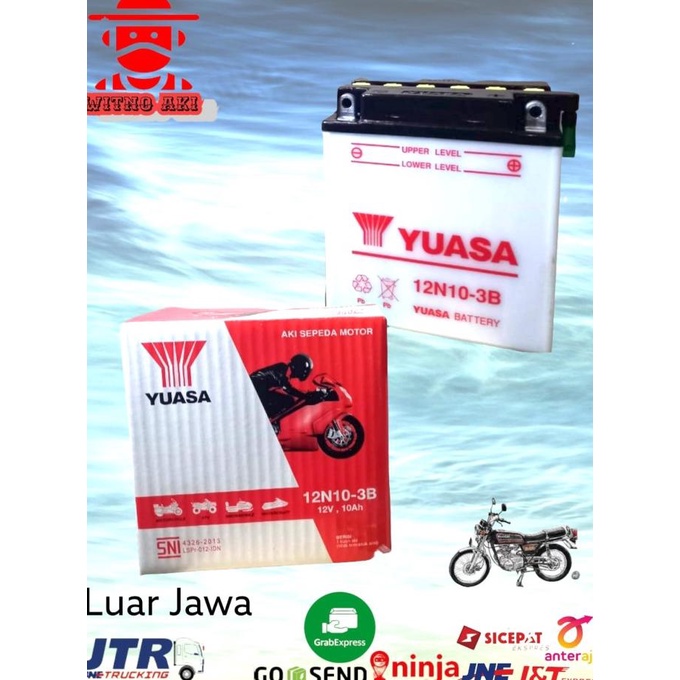 Aki motor yuasa 12n10-3b 12volt 10ah basah ---READY---