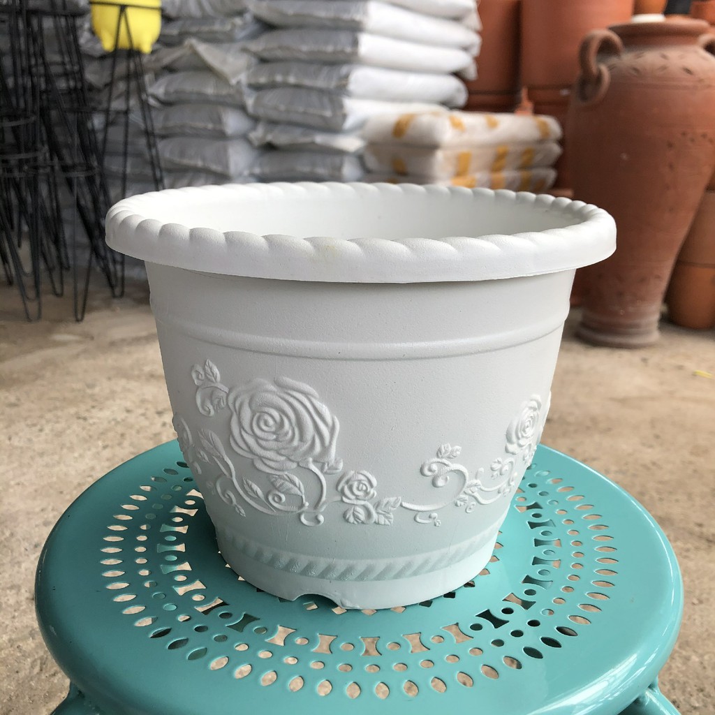 Pot Plastik Shallom Glory 20 Putih - Diameter 21 cm - Tebal & Awet