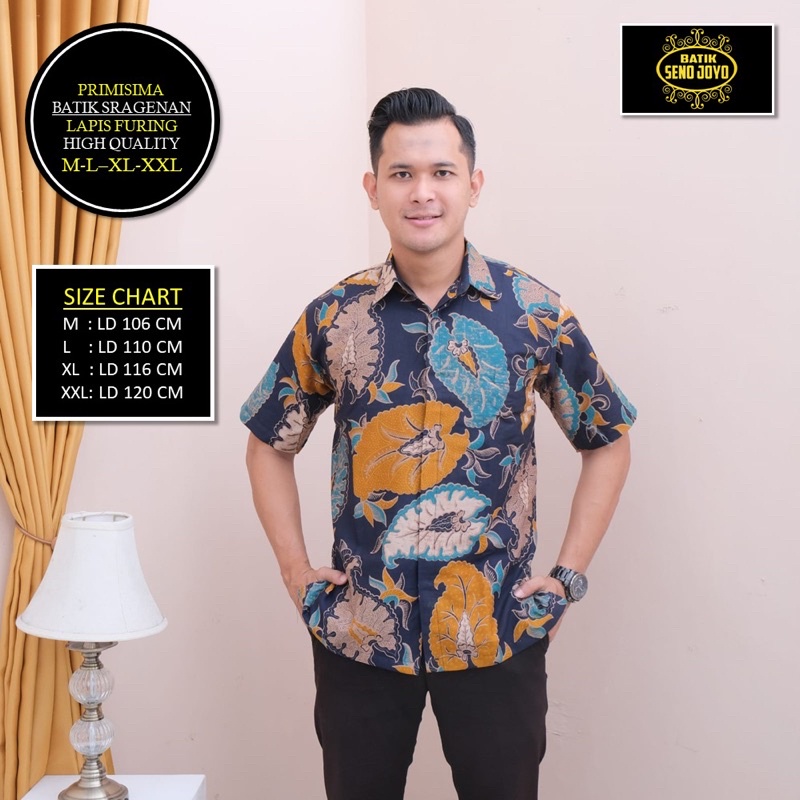 Kemeja Batik DEDAUN PENDEK Full Furing Katun Halus