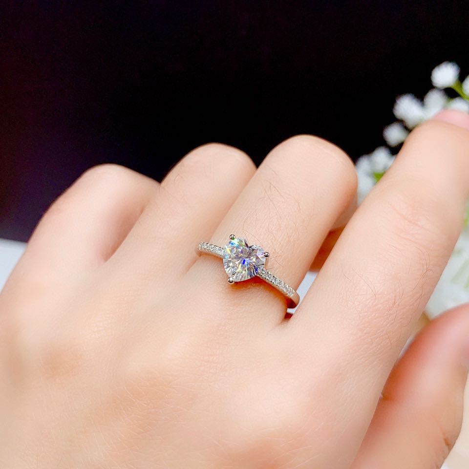 perak asli 925 cincin Wanita Kepribadian kreatif cinta sederhana Cincin yang dapat disesuaikan Perhiasan