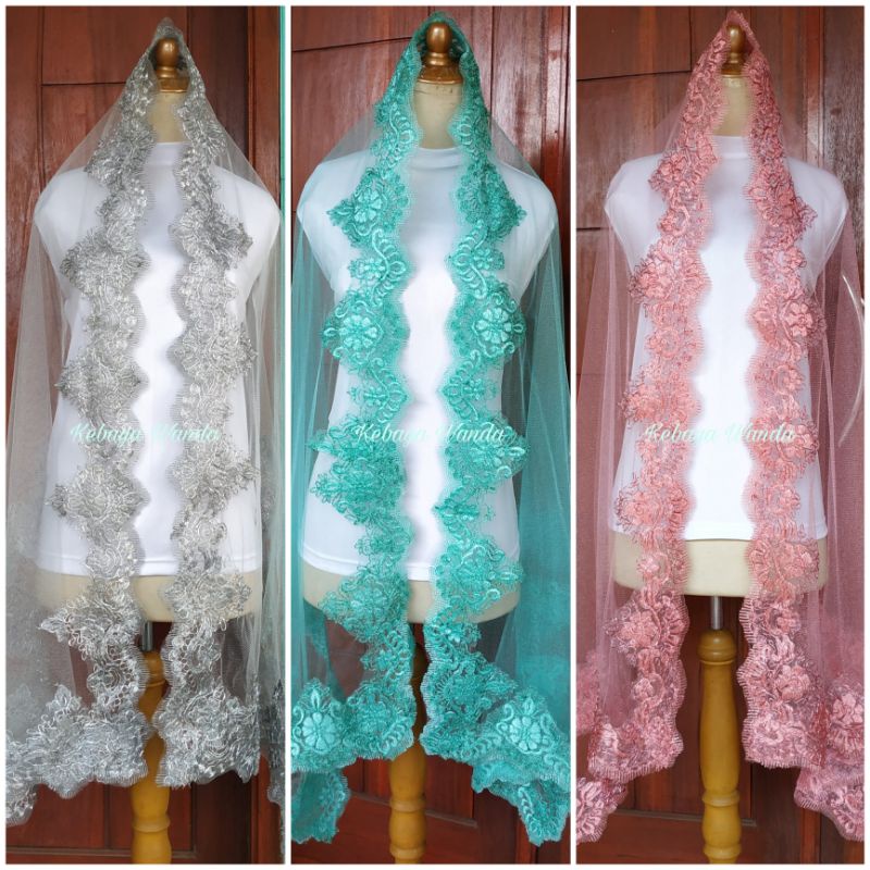 Ready Kerudung Pengantin / Veil Pengantin / Selendang Akad Slayer / Kerudung Akad / Wedding Veil