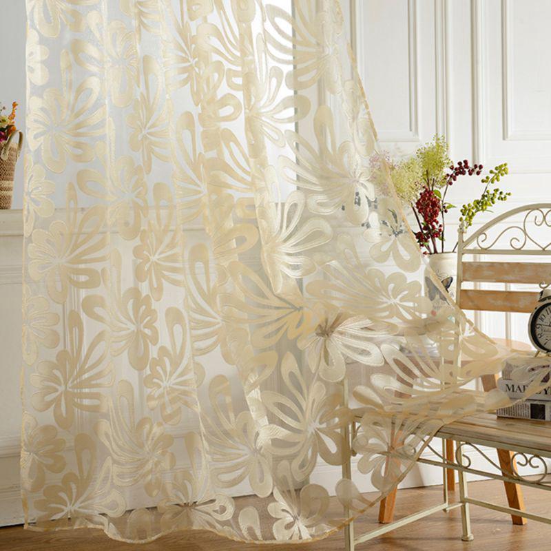 Zong Tirai Jendela Pintu Modern Motif Bunga Jacquard Bahan Zong Tirai Jendela Pintu Modern Motif Bunga Jacquard Bahan