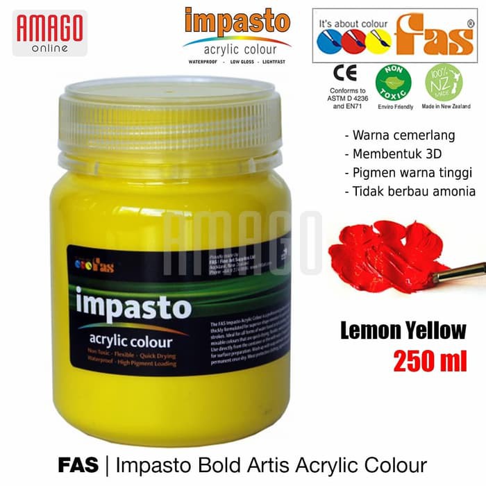 FAS - IMPASTO ACRYLIC PROFESSIONAL PAINT - 250 ml - LEMON YELLOW