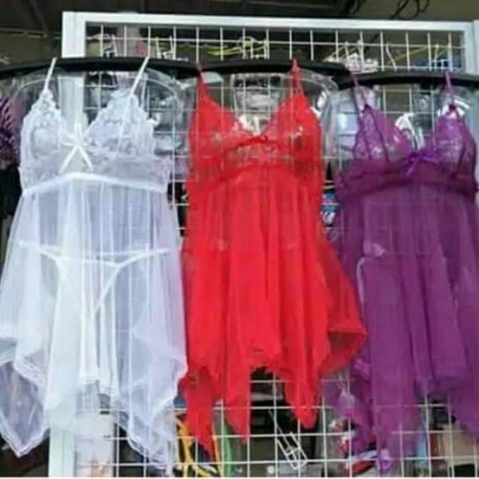 Lingerie Murah Sexy Lingerie Baju Tidur G String Tembus Pandang Fashion Wanita - Putih
