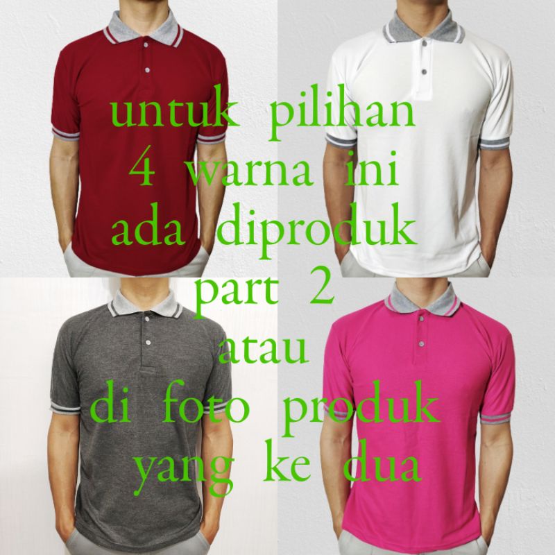 Kaos Polo shirt kerah polo Kerah Lakos Polos Lengan Pendek rib size M L XL XXL XXXL