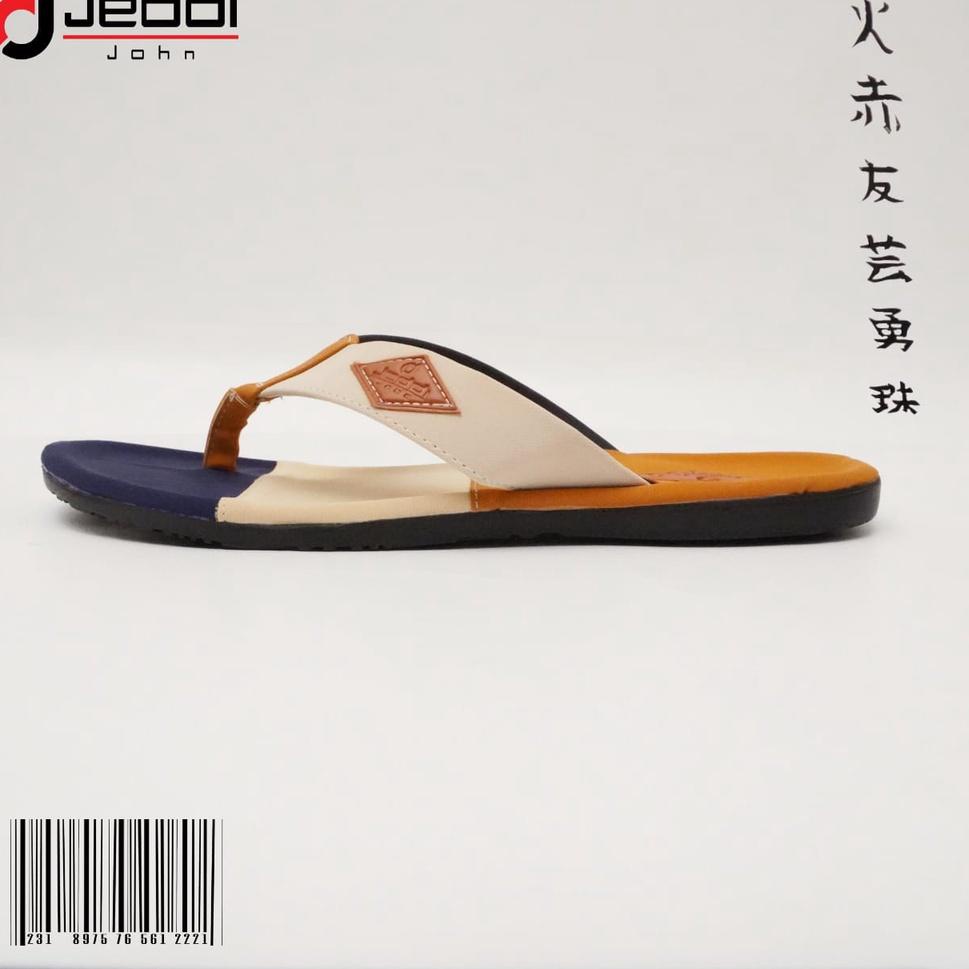 JEDDI [HW-01] Sandal Japit Pria Distro/ Sendal Jepit Cowok Tiga Warna / Sandal Couple Pasangan - SRD
