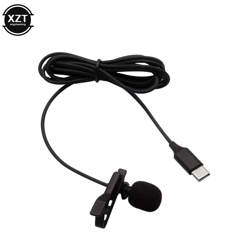 Microphone Clip-on USB Type C Lavalier Untuk Smartphone Tablet