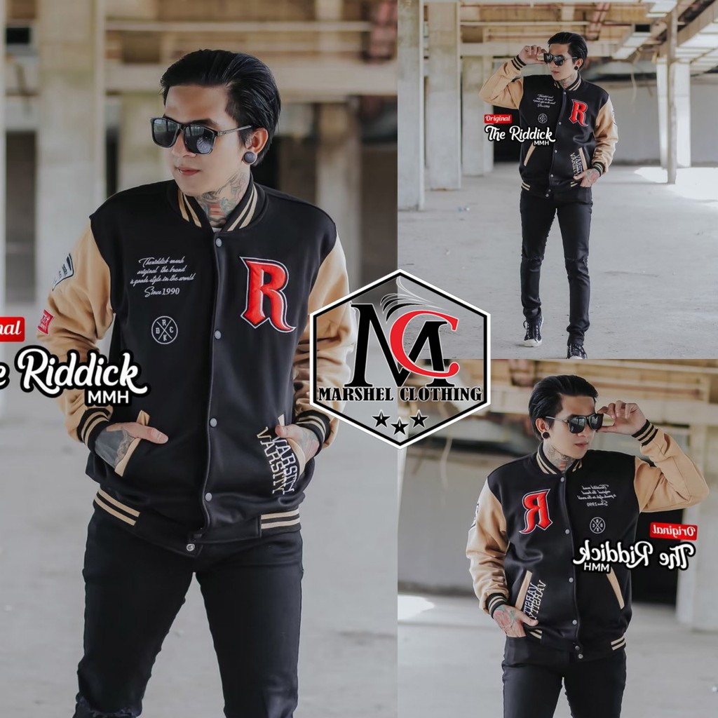 RCL - JAKET VARSITY BASEBALL FLEECE COTTON - JAKET VARSITI THE RIDDICK ORI - JAKET VARSITY MODEL TERBARU JAKET