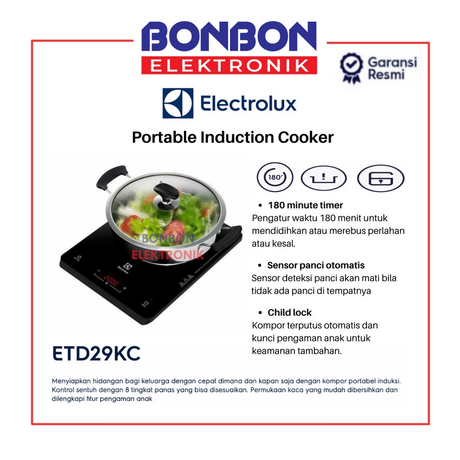 Electrolux Kompor Induksi Portable Listrik ETD 29 KC / ETD29KC 29KC