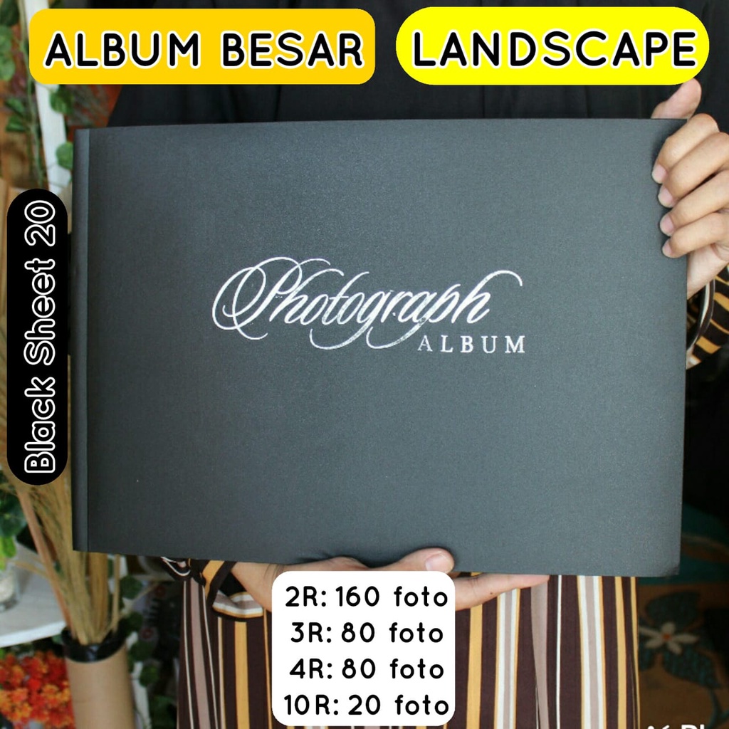 ALBUM FOTO MAGNETIK LANDSCAPE BESAR BLACK