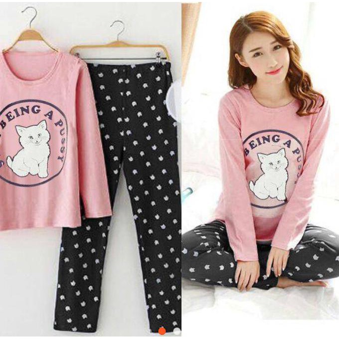 Baju tidur cewek piyama wanita piama panjang pajamas perempuan remaja