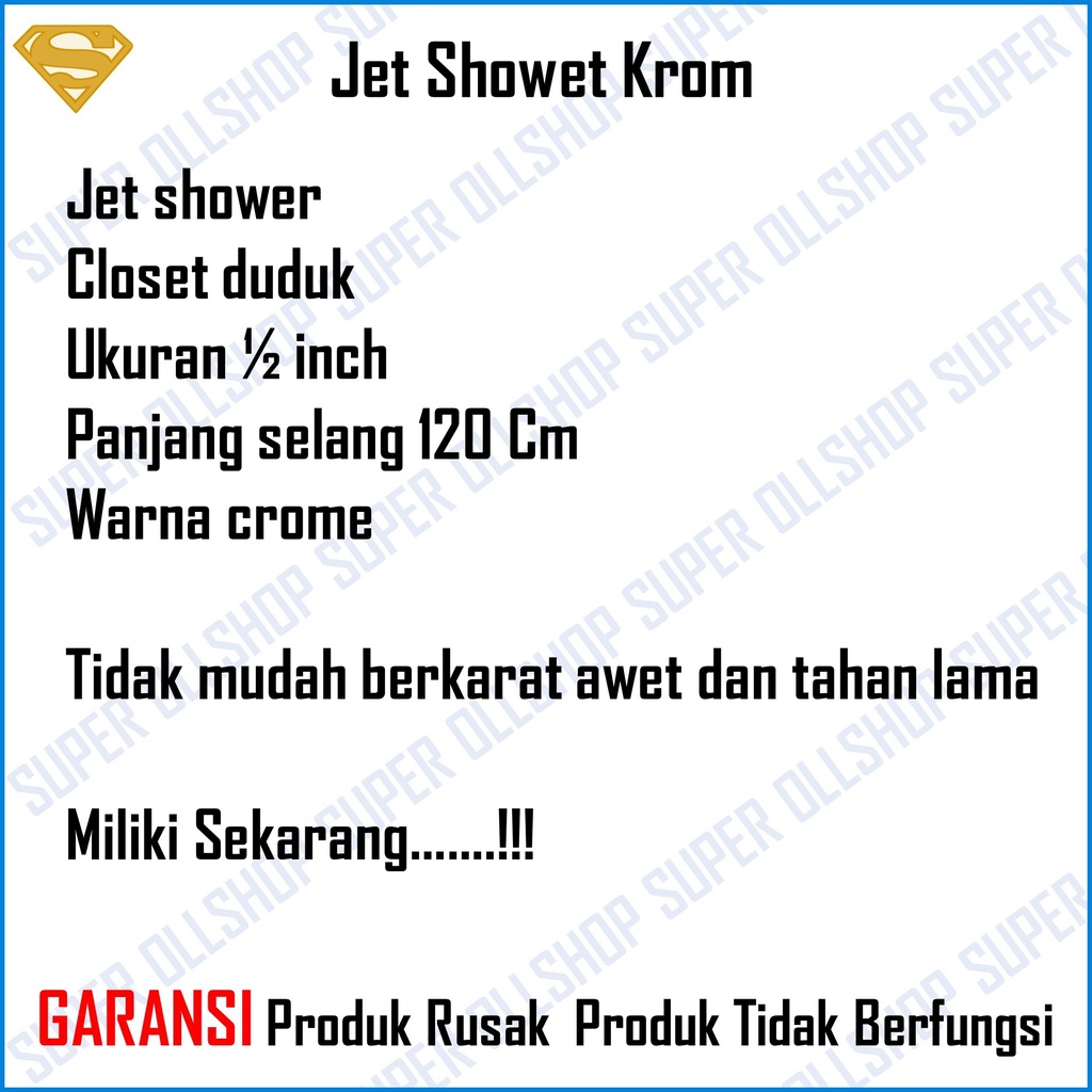 Jet Shower Krom Spray bidet / Jet Shower Kloset Toilet Closet Cebok Semprotan Duduk Kamar Mandi Ringan Krom