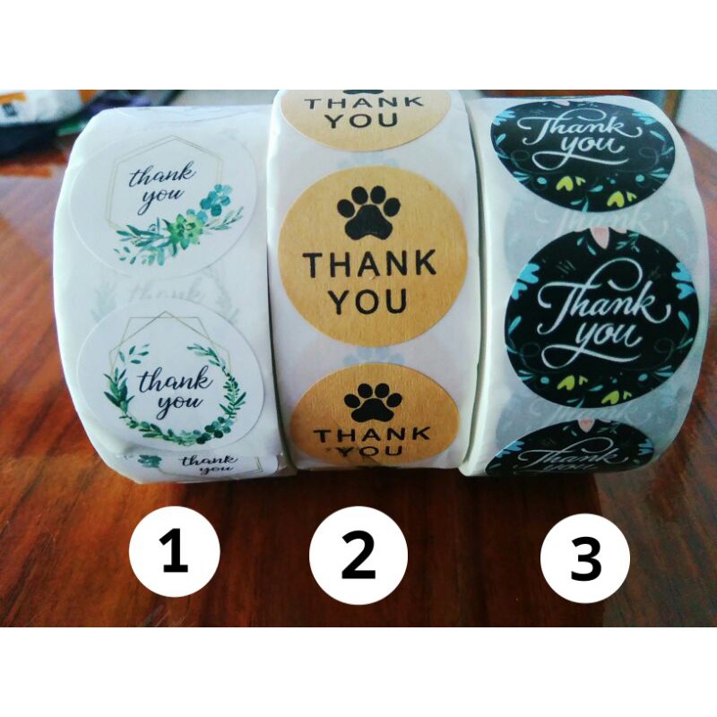 Stiker Label Thank you roll diameter 1 inchi / Sticker segel estetik / Label paket bulat