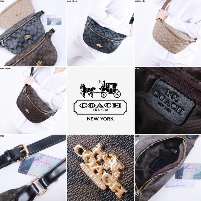 Bag Canvas - Tas Wanita Coach Bumbag In Signature Canvas Premium Import Waistbag