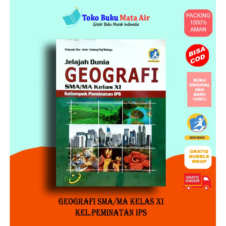 Jual BEST SELLER ORIGINAL JELAJAH DUNIA GEOGRAFI SMA/MA KELAS XI KEL.IPS REVISI - PABUNDU BAILMU ...