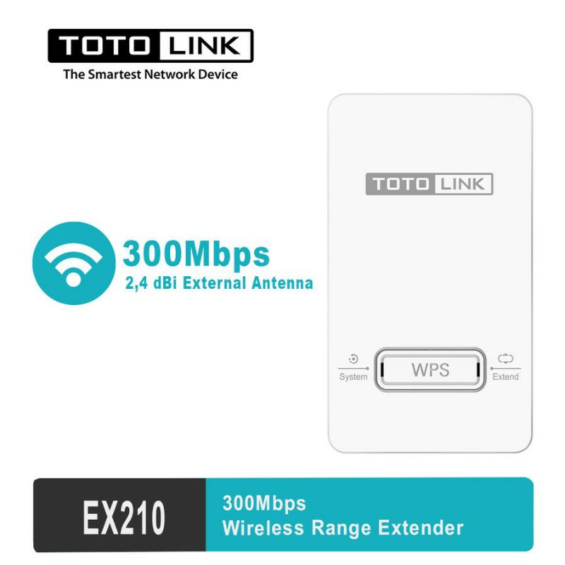 Totolink EX210 300Mbps Wireless N Range Extender Repeater Penguat WIFI