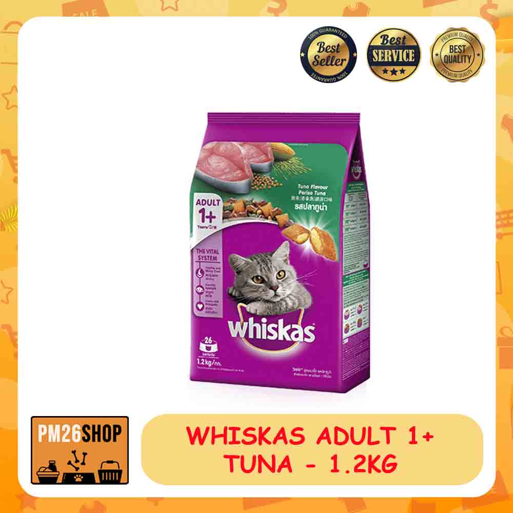 MAKANAN KUCING KERING CAT FOOD WHISKAS ADULT TUNA 1.2KG