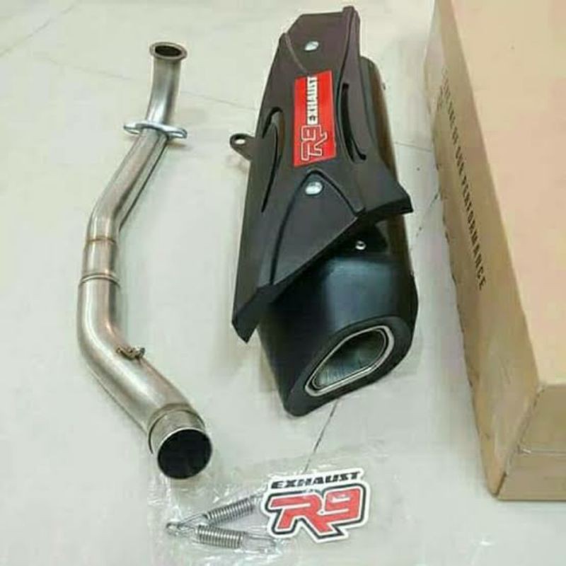 knalpot r9 misano original vario 150 old, vario 150 new 2018 fulsystem