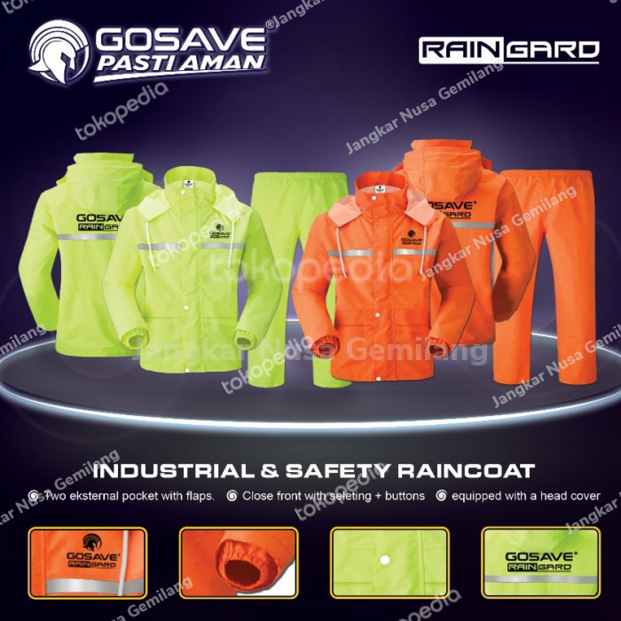 Jas Hujan Raingard Orange by Gosave - Orange, XXL(L2Z3) Jas Hujan Zipper Jas Hujan Batman Jas Hujan 