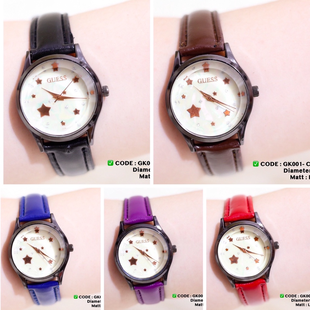 Jam tangan korea wanita COLLECTION PREMIUM tali kulit grosir murah GK007