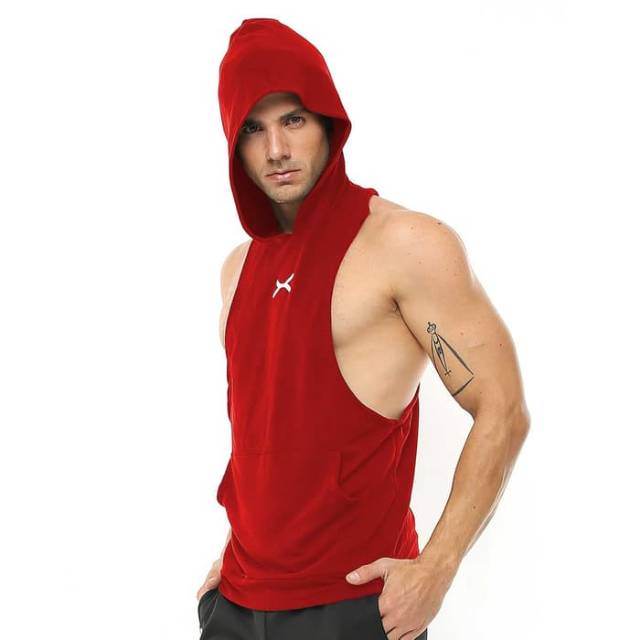 FVS-002MR Sleeveless hoodie sport fitness FLEX merah