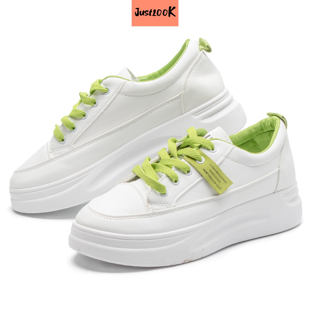 JustLook Dalmi Sepatu Sneakers Wanita Korea Casual Sport Shoes Polos Import-Hijau