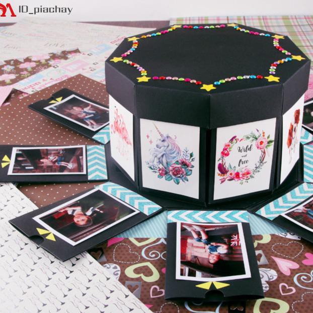 

Nonagon Diy Manual Photo Album Surprise Romantic Gift Box Scrapbook Riantihanumshop9