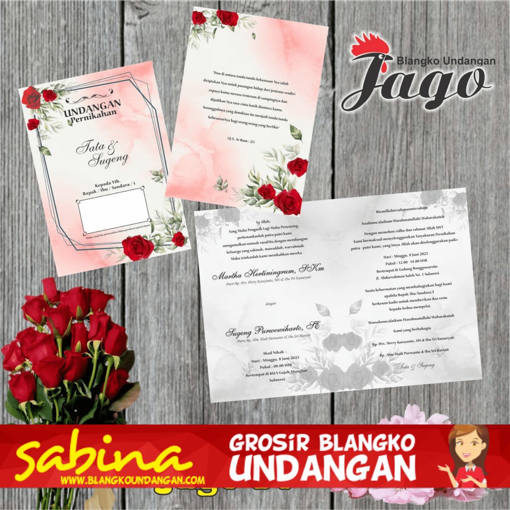 BLANGKO UNDANGAN TERMURAH JAGO 57 | SABINA UNDANGAN