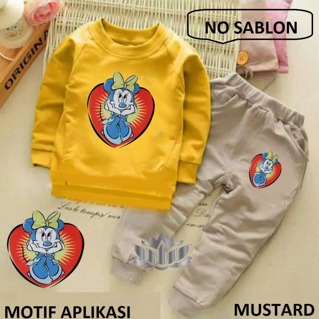 SETELAN MICKEY ANGRY / SETELAN ANAK-ANAK / FASHION ANAK / PAKAIAN ANAK / MOTIF APLIKASI