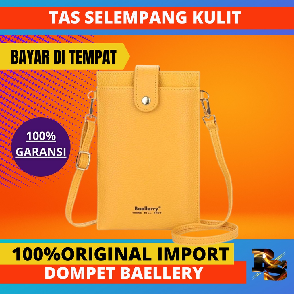 Tas Selempang Kulit Mini Wanita Dompet Cewek Tipis Baellery Tas Selempang Hp