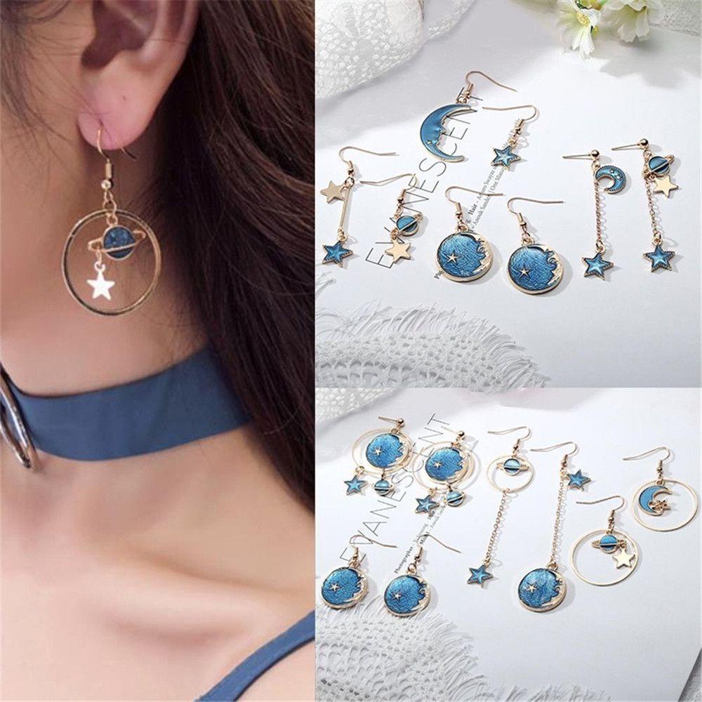 Lily Symphony Earrings Geometris Perhiasan Wanita Suasana Liontin