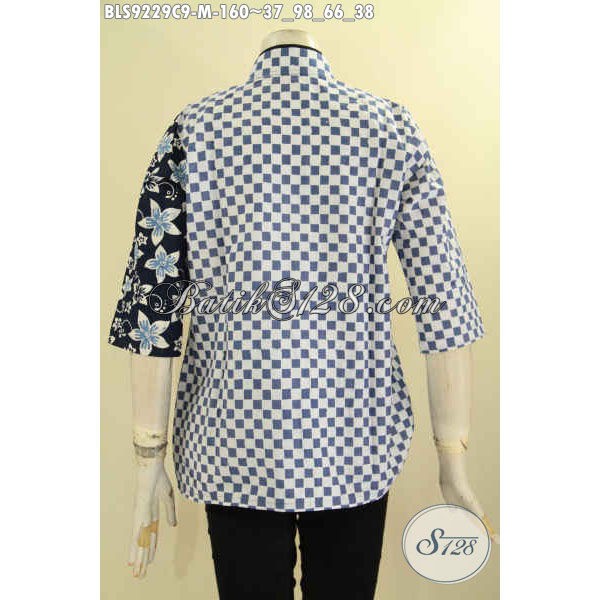 Pakaian Batik Wanita Muda Desain Bagus Dan Berkelas Kerah Shanghai Kancing Depan Size M Bls 9229 C