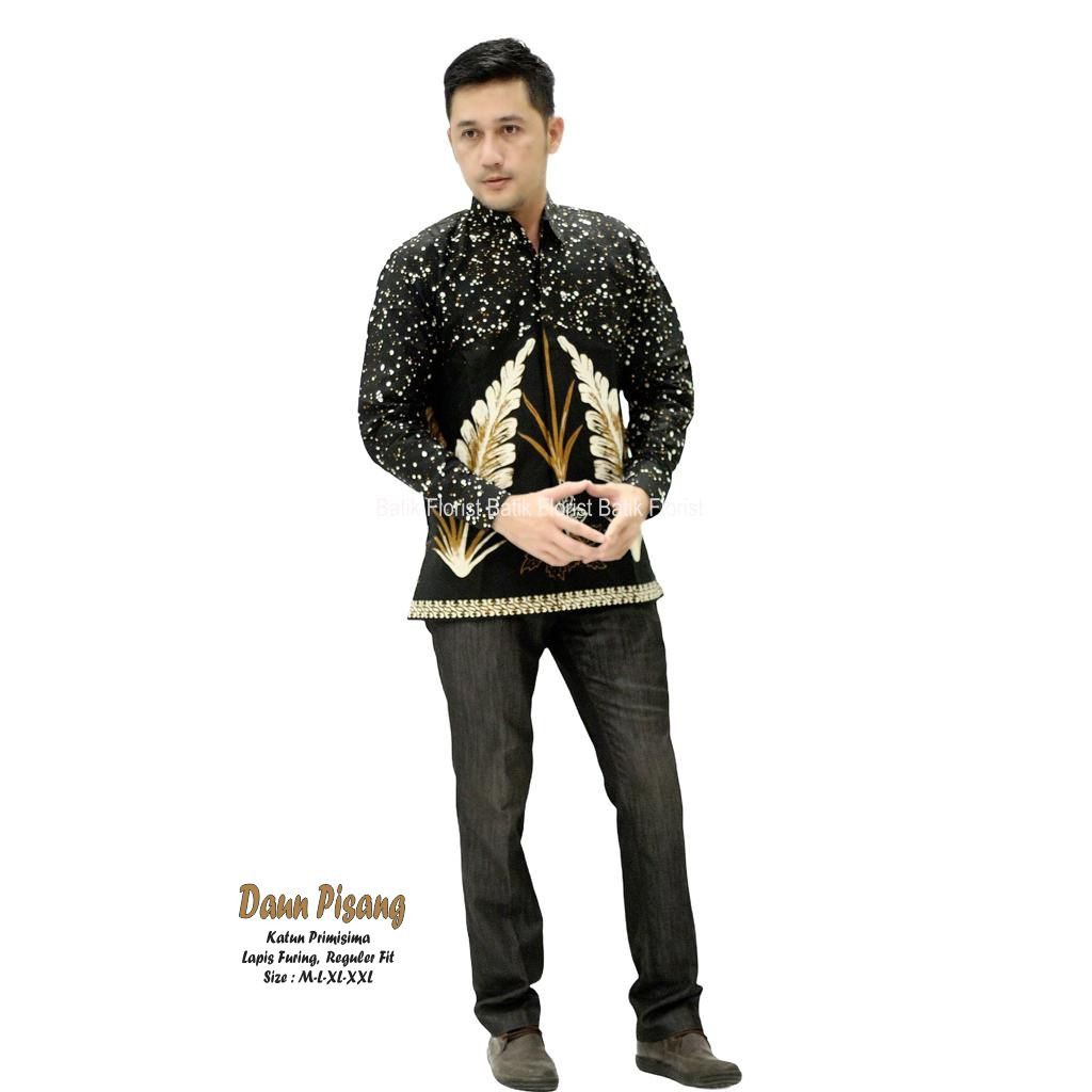 BATIK PANJANG HITAM BAJU kemeja batik pria lengan panjang pendek SOLO modern PREMIUM BSO OFFICIAL 41