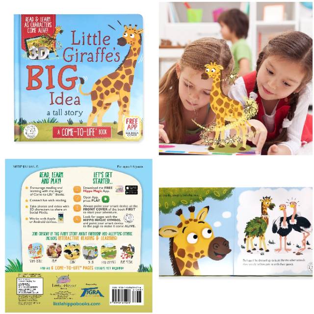 Buku AR Giraffe Bear Rabbit Lion story book keren dongeng anak BK0033