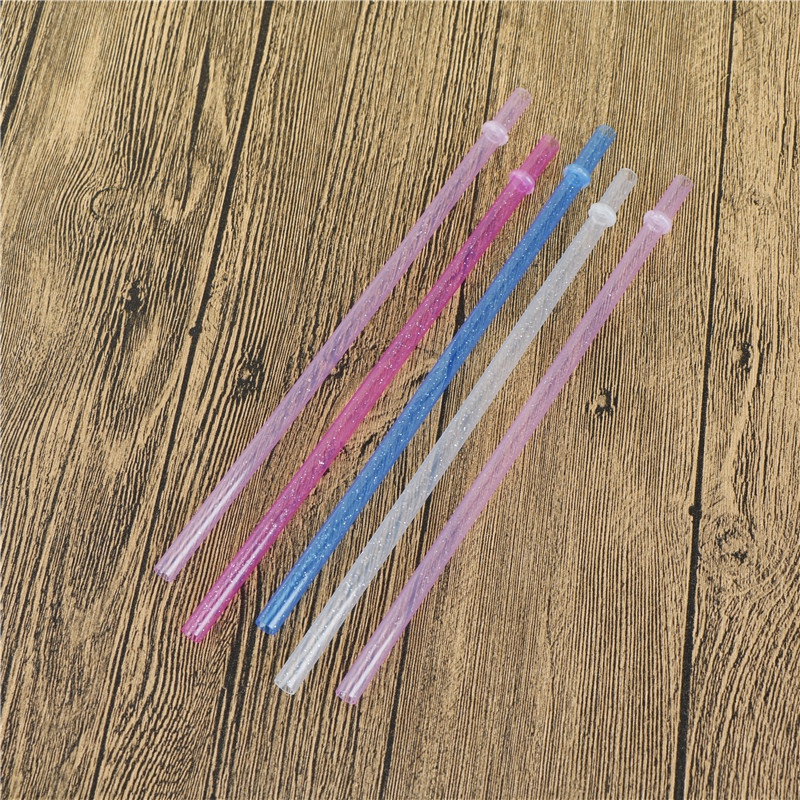 25pcs Sedotan Plastik Keras Motif Garis Warna-Warni Reusable Untuk Pesta Pernikahan