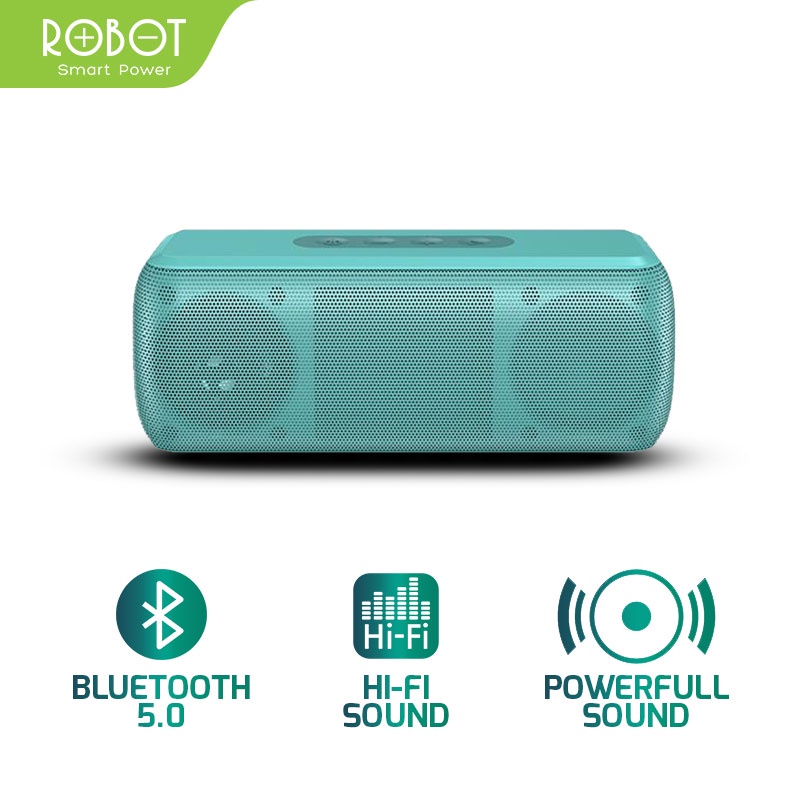 Speaker Bluetooth Robot RB220 Bluetooth 5.0 Hi-Fi Sound Portable Audio Wireless Super Bass Mini Stereo Original - Garansi 1 Tahun-Biru