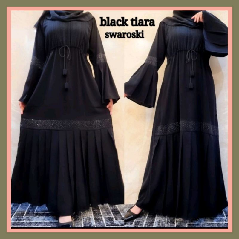 Abaya Hitam Turkey Gamis Syar i Jettblack Dressmaxi Dubai BLACK TIARA