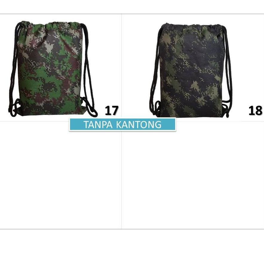 Harga TERMURAAH.. String Bag Army US / Drawstringbag Pixel Tentara / Tas Serut Marine Parachute Lope