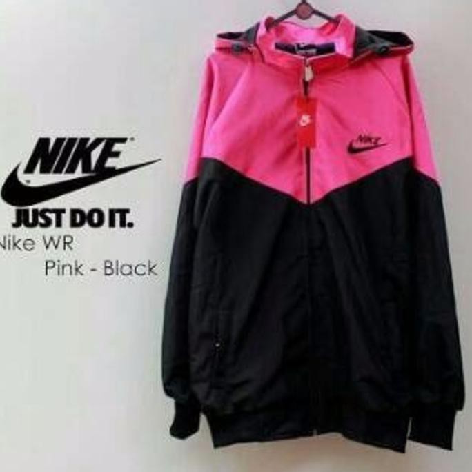 New Style Fashion Pria Wanita Jaket Parasut Nike Pink Hitam Jaket Nike Windrunn