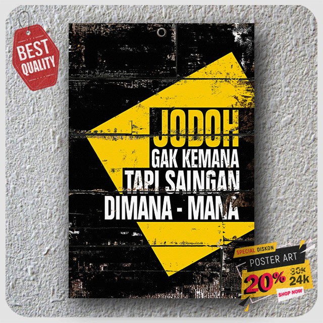 Hiasan dinding Poster Motivasi - Pajangan dinding - Dekorasi dinding - Wall decor - Typo - 203006STA