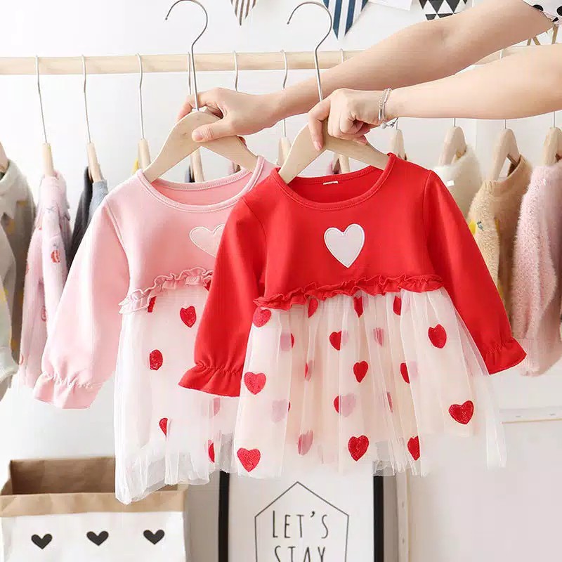 gos CC3 DRESS IMPORT FALL IN LOVE JD053 EBV Baju Dress Anak Perempuan Import