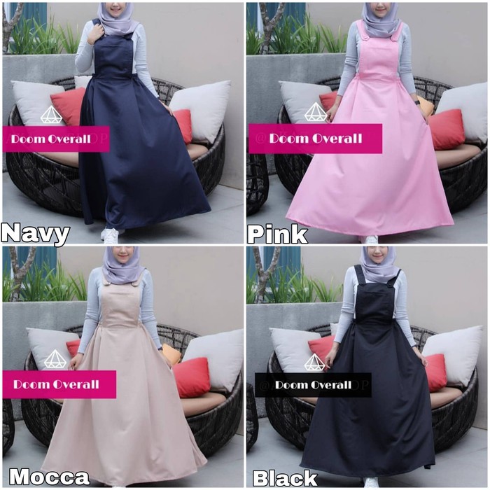 Overall Doom Rok Bawahan muslim Tanpa Inner/Dalaman - Rok Kodok Baju Kodok Setelan Wanita Muslimah