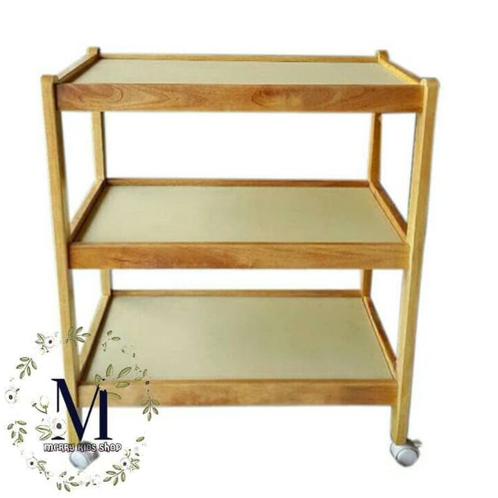 Rak Dorong 3 Susun Kayu Ramin MDF