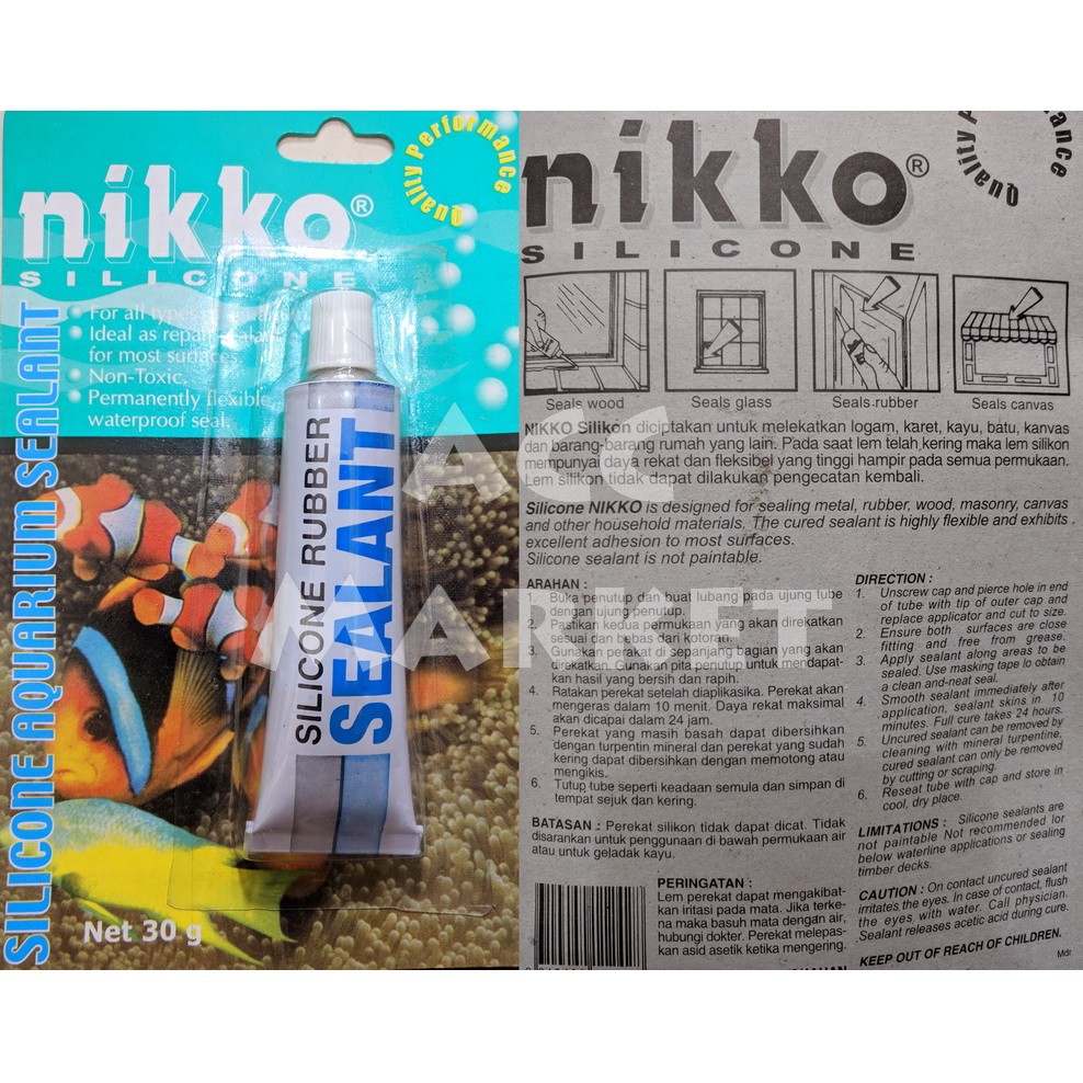 Lem Sealant Kaca NIKKO 30 70 G Aquarium Akuarium